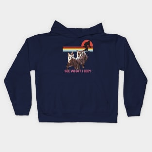 See what I see? (2 cats and Bigfoot) Kids Hoodie